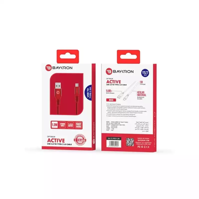 Baykron Cable Type C to Lightning 2 M Red- 20-005020
