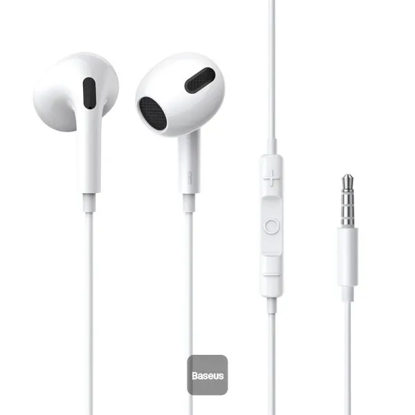 Baseus Encok 3.5mm lateral Wired Earphone H17 White  NGCR020002