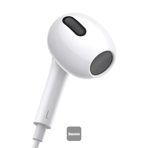Baseus Encok 3.5mm lateral Wired Earphone H17 White  NGCR020002