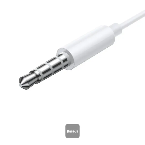Baseus Encok 3.5mm lateral Wired Earphone H17 White  NGCR020002