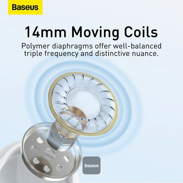 Baseus Encok 3.5mm lateral Wired Earphone H17 White  NGCR020002