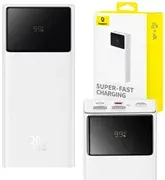 Baseus Digital Display Fast Charging Power Bank 20000mAh 30W Moon White  P10022904213-00