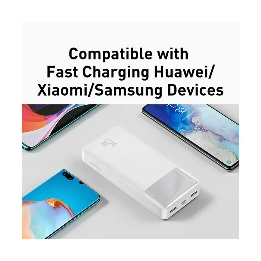 Baseus Bipow Digital Display Power Bank 10000mAh 15W White Overseas Edition  PPBD050002