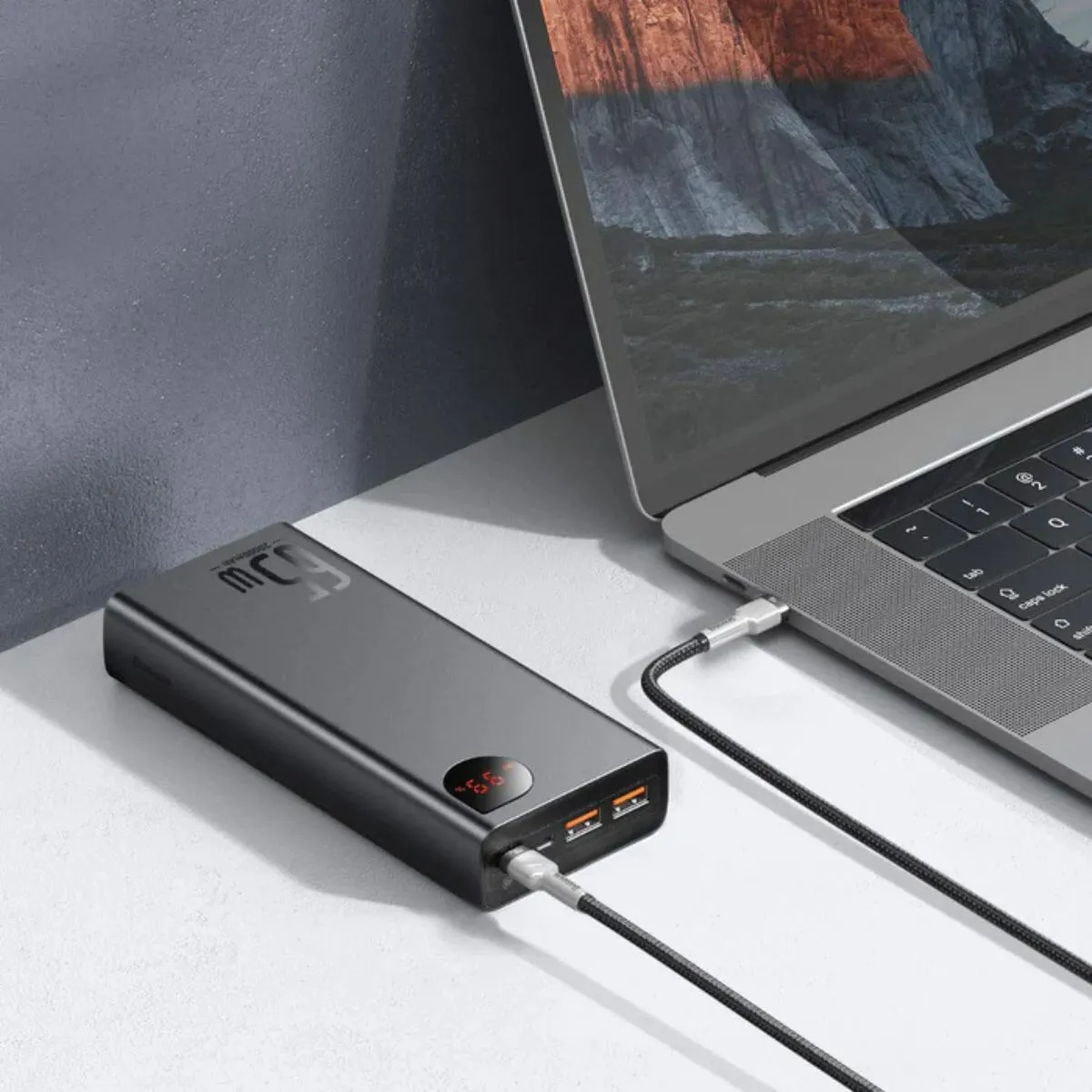 Baseus Adaman Metal Digital Display Quick Charge Power Bank 20000mAh 65W Black  PPIMDA-D01