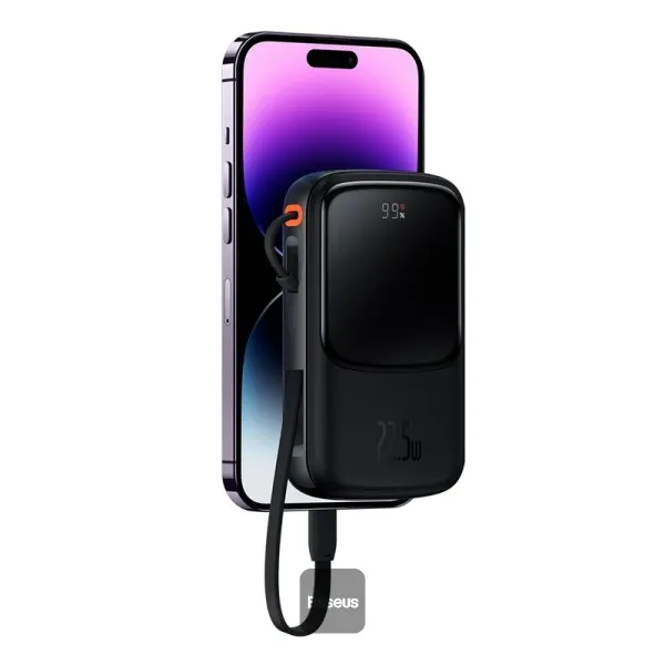Baseus Qpow Pro Digital Display Fast Charge Power Bank 10000mAh 20W iP Edition Black Overseas Edition  PPQD060001
