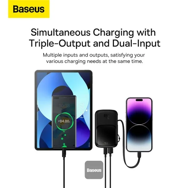 Baseus Qpow Pro Digital Display Fast Charge Power Bank 10000mAh 20W iP Edition Black Overseas Edition  PPQD060001