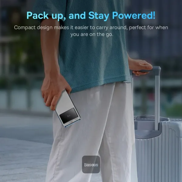 Baseus Digital Display Fast Charge Power Bank 10000mAh 22.5W White  PPXJ100002