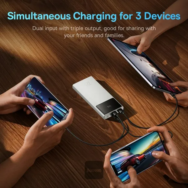Baseus Digital Display Fast Charge Power Bank 10000mAh 22.5W White  PPXJ100002