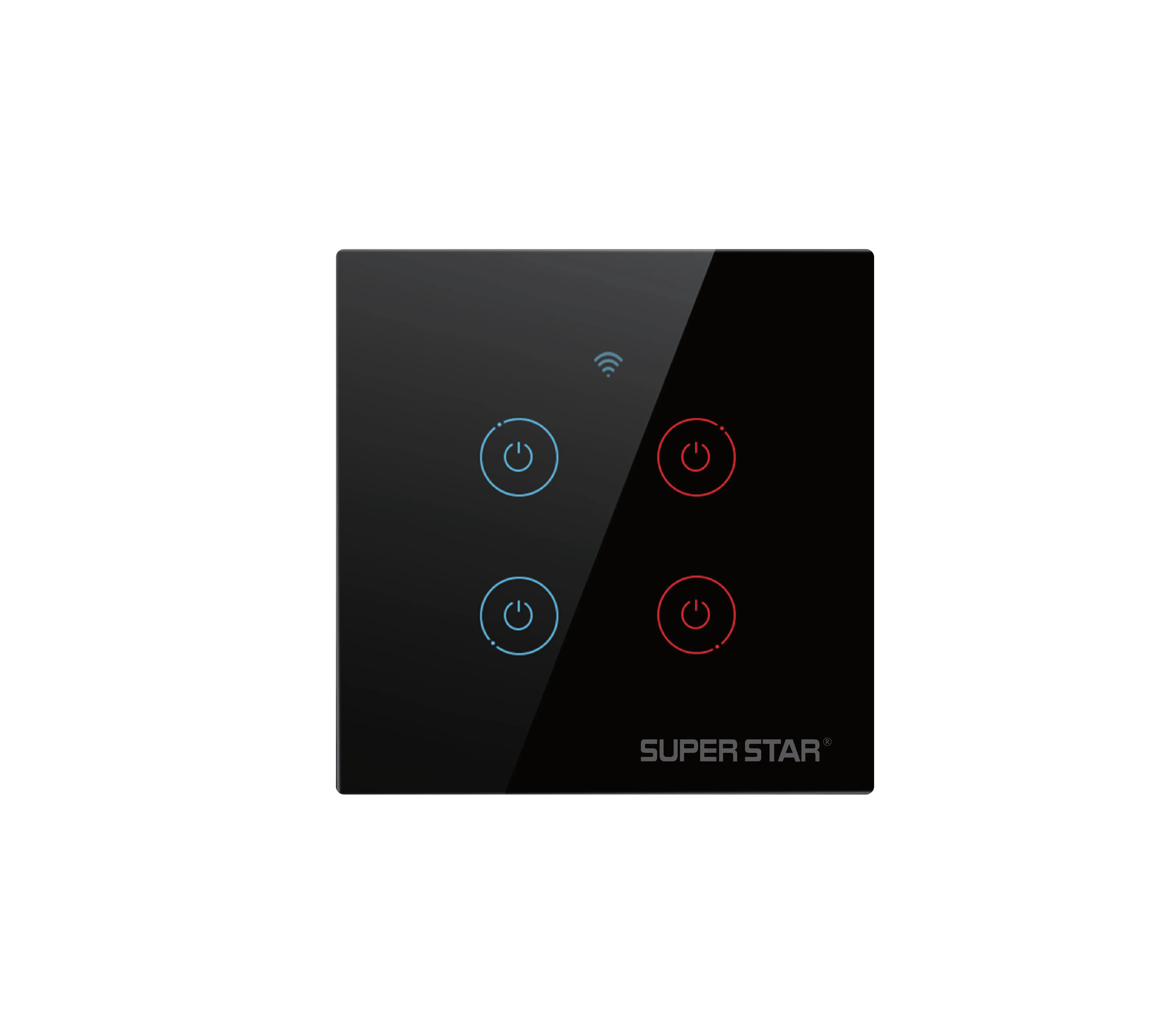 Smart Zen WIFI Touch 4 Gang Switch (Black)