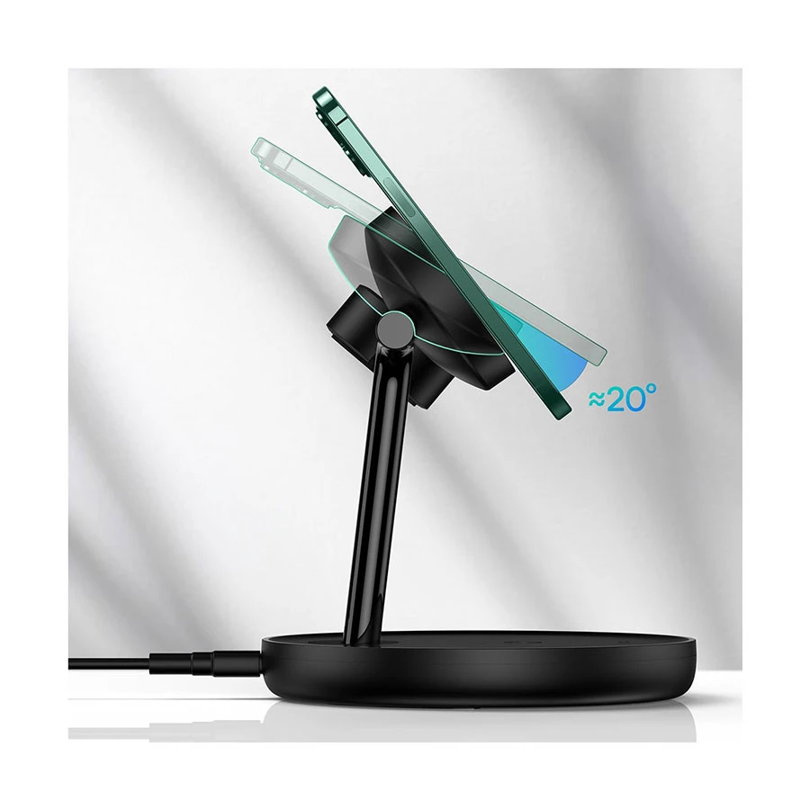 Baseus Swan 3-in-1 Wireless Magnetic Charging Bracket 20W Black WXTE000001