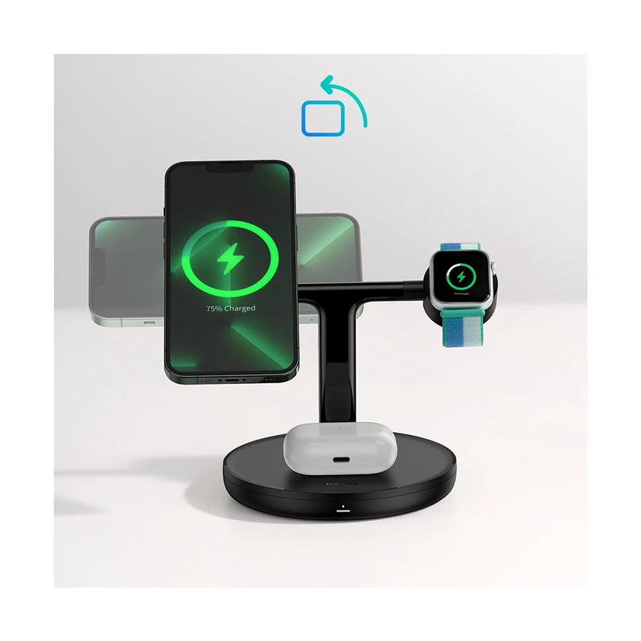 Baseus Swan 3-in-1 Wireless Magnetic Charging Bracket 20W Black WXTE000001