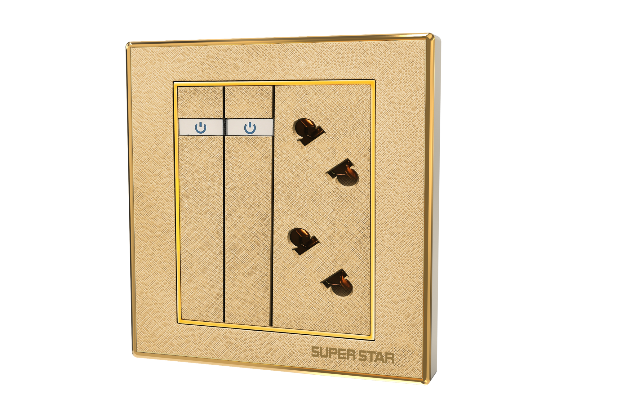 ULTIMA GOLD 2GANG SWIT (1W) & 2PCS 2PIN SOC